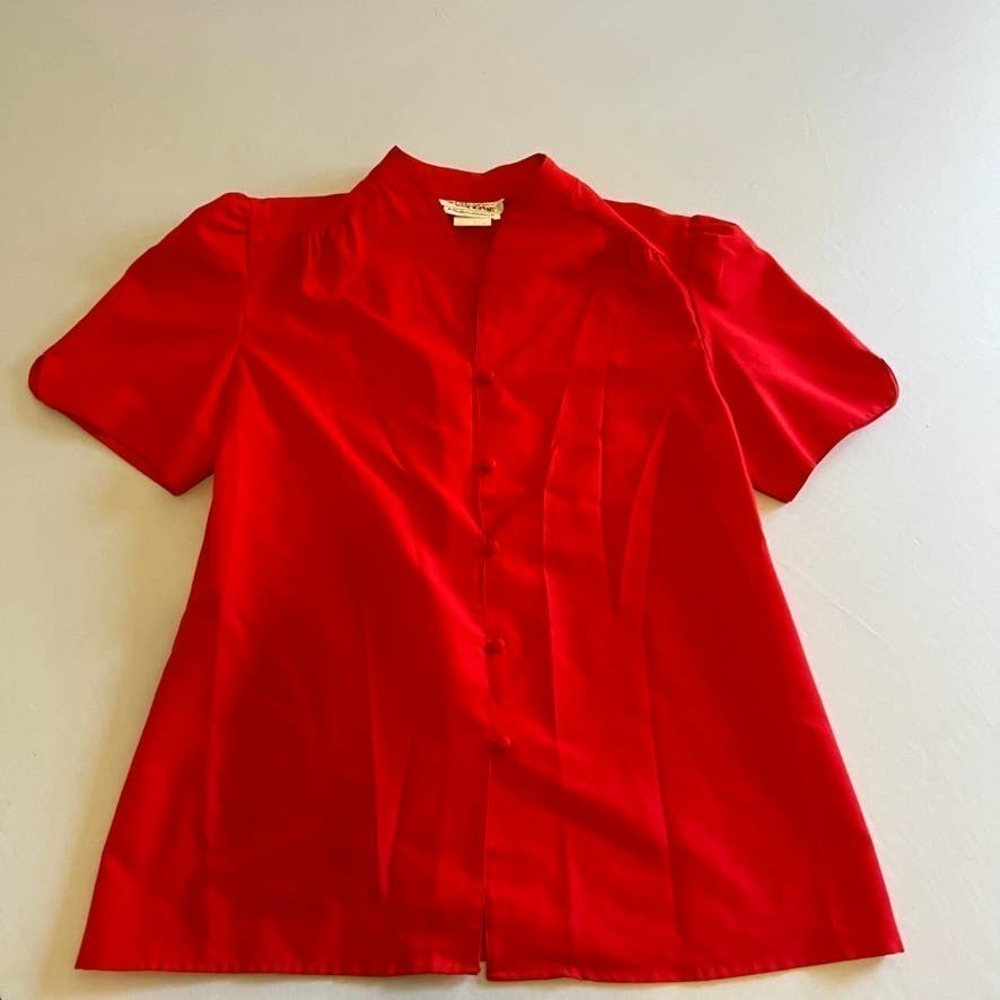 VINTAGE Lady Arrow Mistique red blouse 12